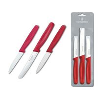 Victorinox 3 Piece Red Classic Pairing & Vegetable Knife Set