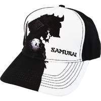 Samurai Black White Fishing Rod Logo Cap Hat