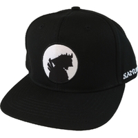 Samurai Black White Snapback Fishing Rod Logo Cap Hat