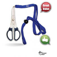 Cobalt Blue Braid Scissors With Cap And Lanyard