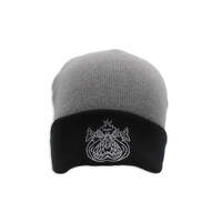 Ugly Fish Knit Beanie Headwear Hat #Grey / Black