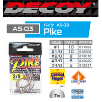 Decoy AS-03 Jigging Single Pike Fishing Hook - Choose Size