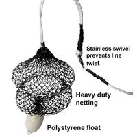 Hookem Scaler Bag Fish Squid Cleaning Net Wire Ring Swivel Float