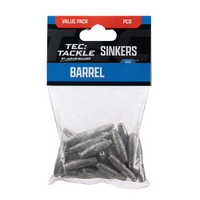 Jarvis Walker Barrel Fishing Sinker Bulk Value Pack - Choose Size