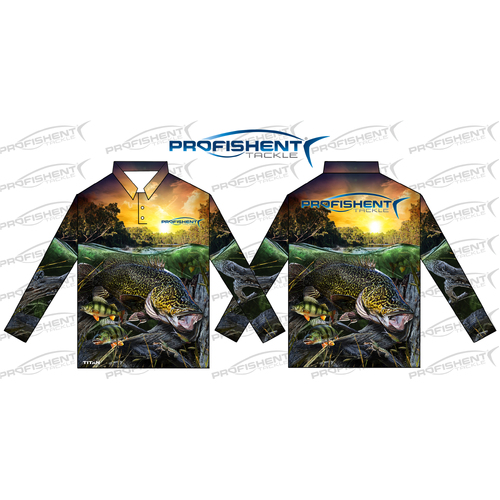 Profishent Tackle Fishing Shirt Sublimated Murray-Cod Redfin #XL