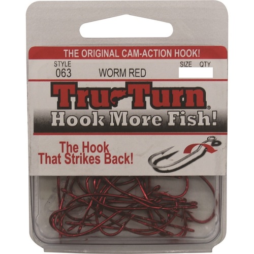 Tru Turn 063 Bulk Pack (25 Hooks) Red Long Shank Baitholder
