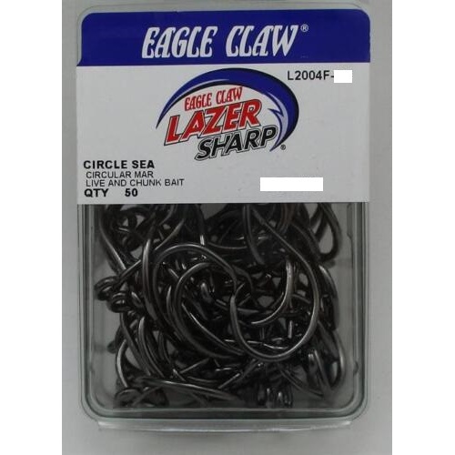 Eagle Claw L2004 Lazer Sharp Mid Wire Circle Fishing Hook 50 Pack #7/0