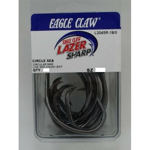 Eagle Claw L2045 Heavy Duty Circle Big Game Fishing Hook - Choose Size