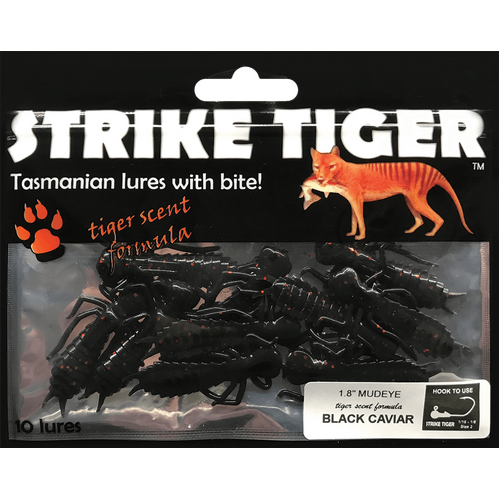 Strike Tiger 1.8 Mudeye Soft Plastic Fishing Lure #Black Caviar